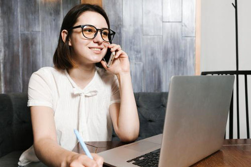 Busy remote worker
