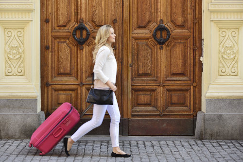 Businesswoman travelling to Amsterdam