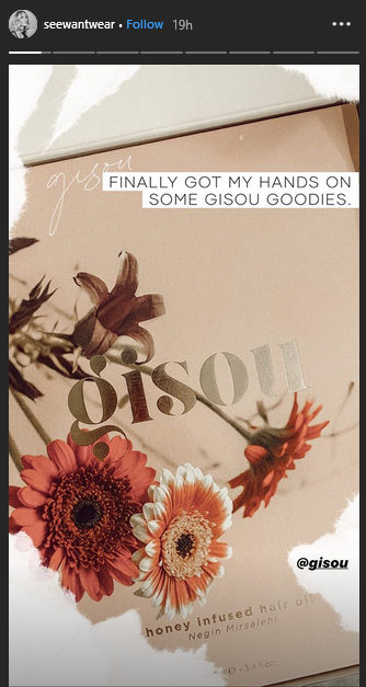 Gisou partners with Melissa Reyes in an Instagram Story