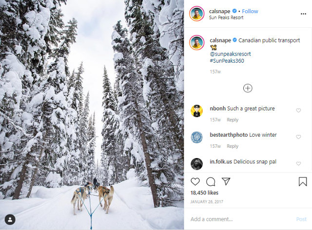 Sun Peaks Resort partners with Callum Snape on Instagram