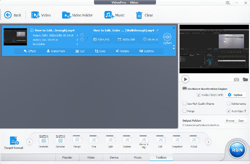 Video editing - VideoProc screenshot