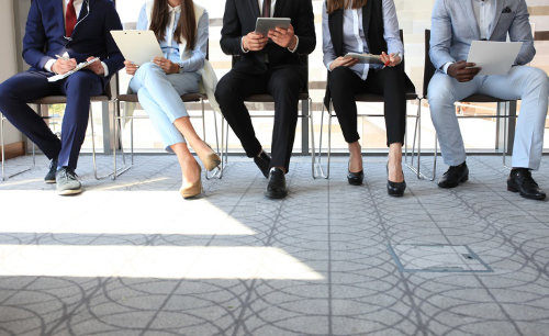 Job applicants waiting for an interview