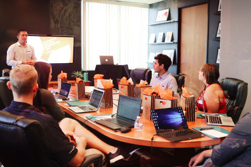 Management team having a meeting