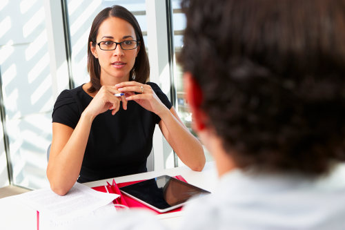 Recruiters inverviewing candidate