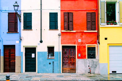 Colorful townhouses in Italy