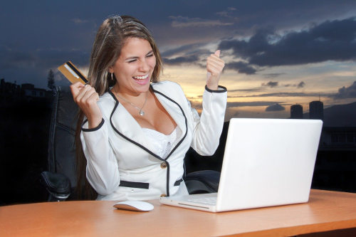 Happy online shopper
