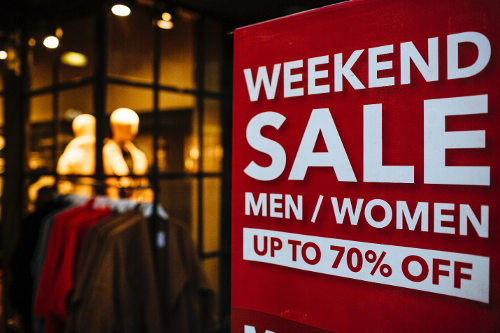 Retail store sale sign