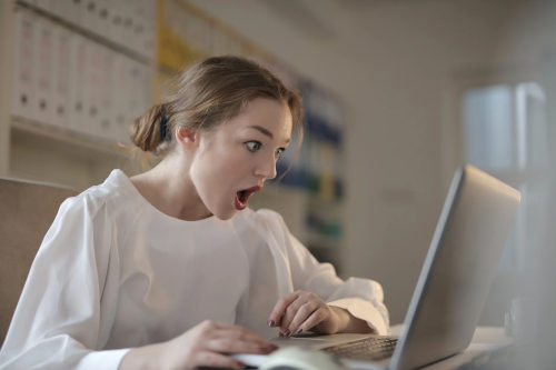 Shocked website visitor