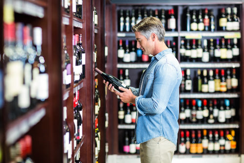 Refurbished wine racks display