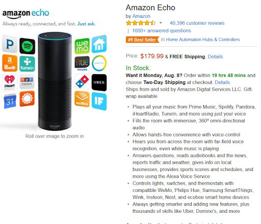Easy to read product description with bullet points