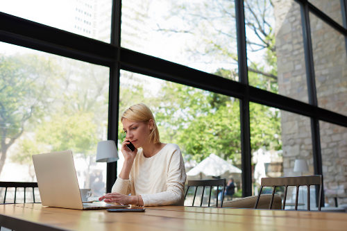 Business owner talking with a customer