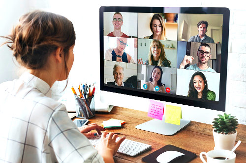 Remote team meeting
