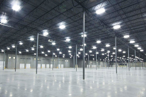 High-bay lighting at warehouse