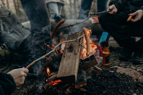 Having a meal at camping