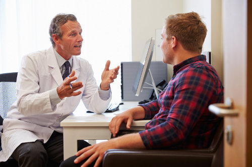 Employee consulting with Company Doctor
