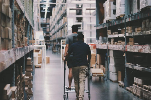 Customers in a wholesale store
