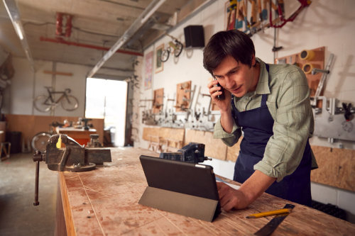 Business owner managing his buiness