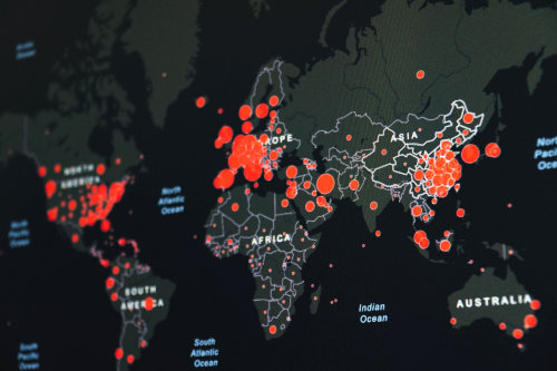 Global pandemic map