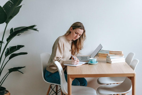 Freelancer working on a project