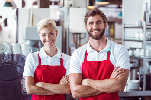 Staff wearing uniform