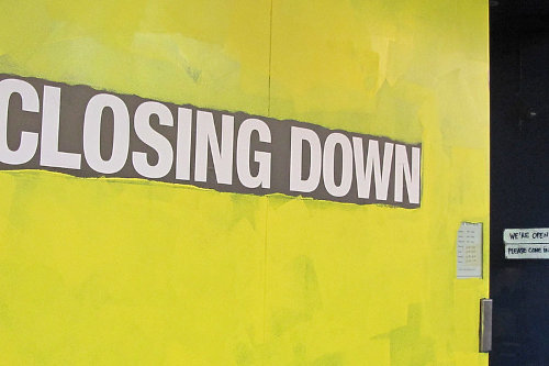 Closing down sign