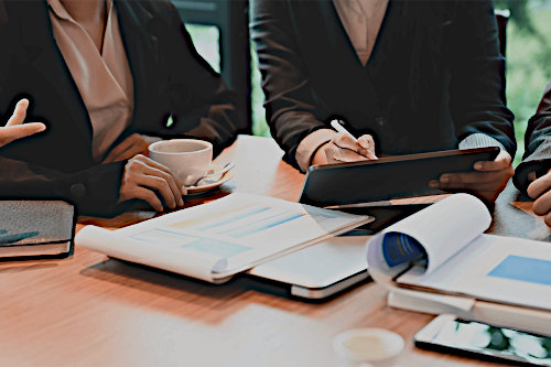 Large-scale business meeting
