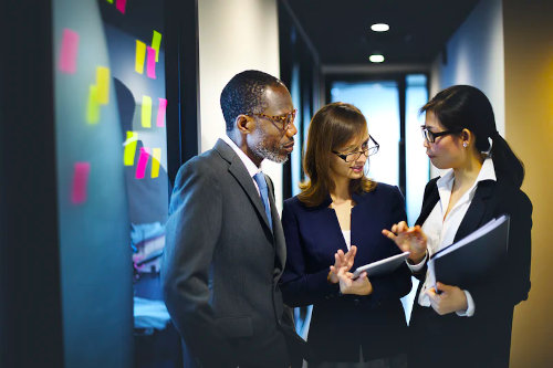 Discussing sales report