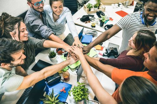 Teamwork in a business team