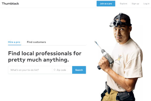 Thumbtack website screenshot