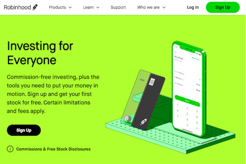 Robinhood website screenshot
