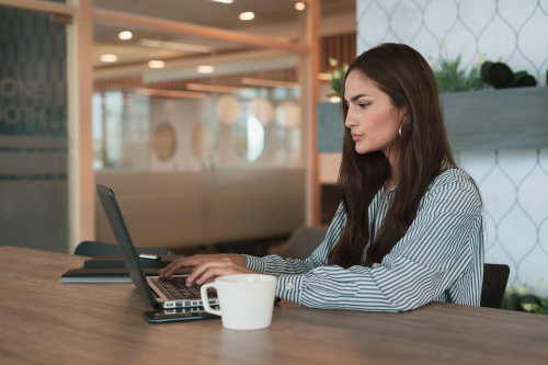 Businesswoman outsourcing tasks