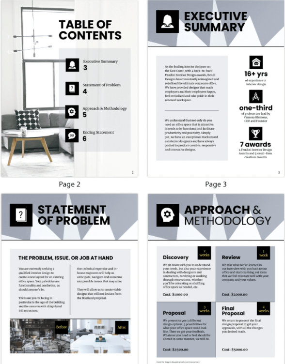 Infographic in business proposal