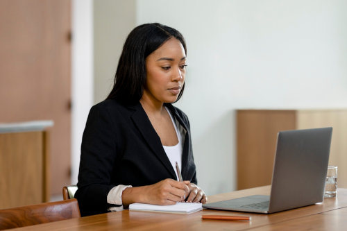 Businesswoman managing outsourcing work