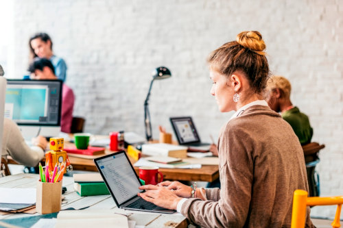 Employee using an Enterprise Work Management System