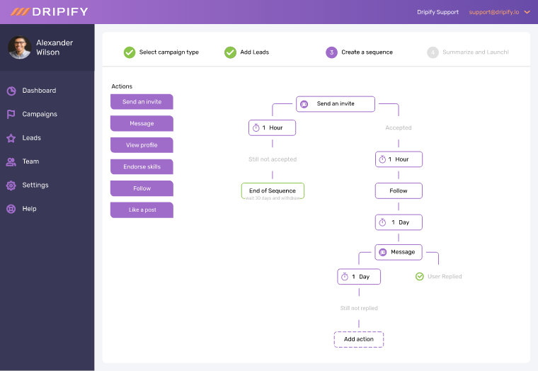 Dripify screenshot