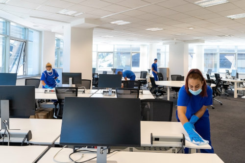 Office cleaning team