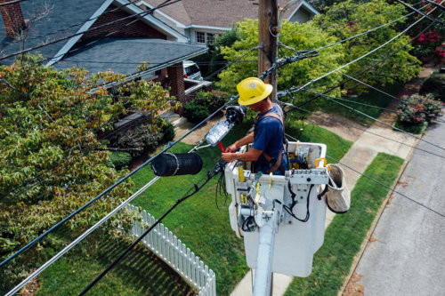 Electrician on the job