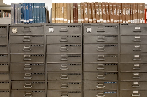 Data storage in a filing cabinet