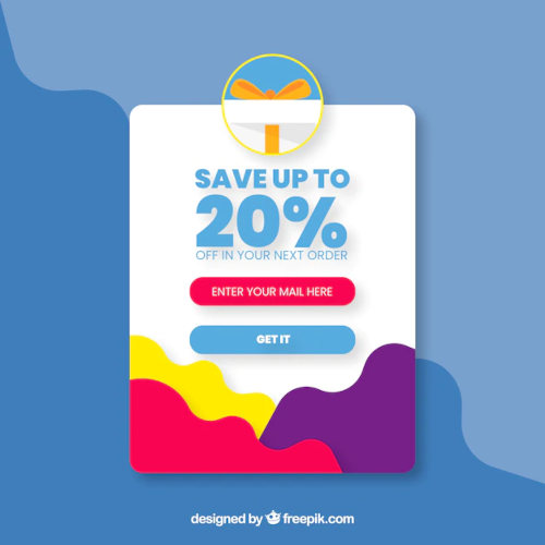 Pop up promo offer example