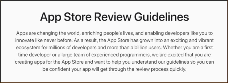 App Store review guidelines